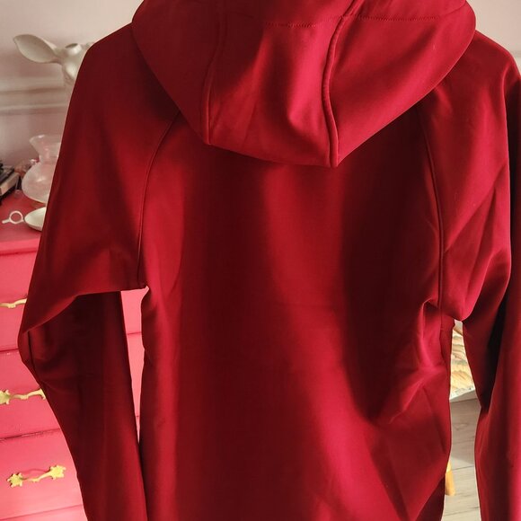 Columbia Red Hooded Softshell Jacket | Fleece Lined | Size M | Windproof/Water R - Picture 3 of 4